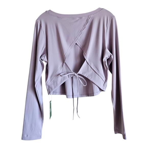 HALARA Women XL Top Pink Purple Long Sleeve Activewear Keyhole Back Tie NEW NWT - Picture 8 of 9